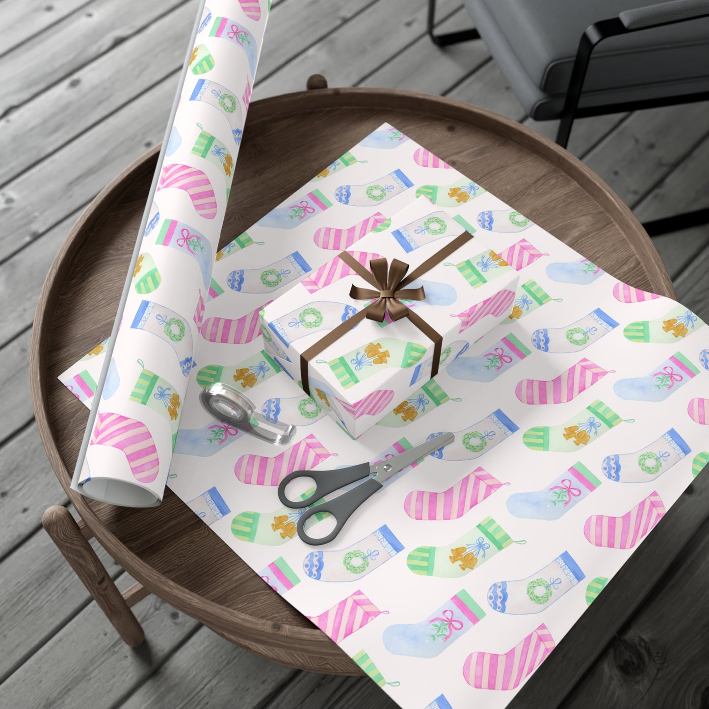 Colorful Stockings Gift Wrap