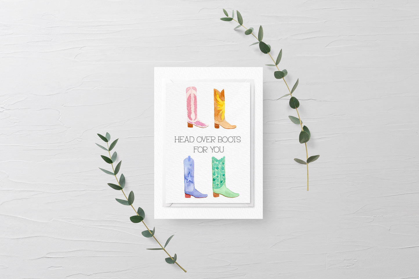 Head Over Boots Greeting Card