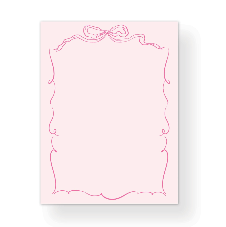 Pink Ribbons & Bows Notepad