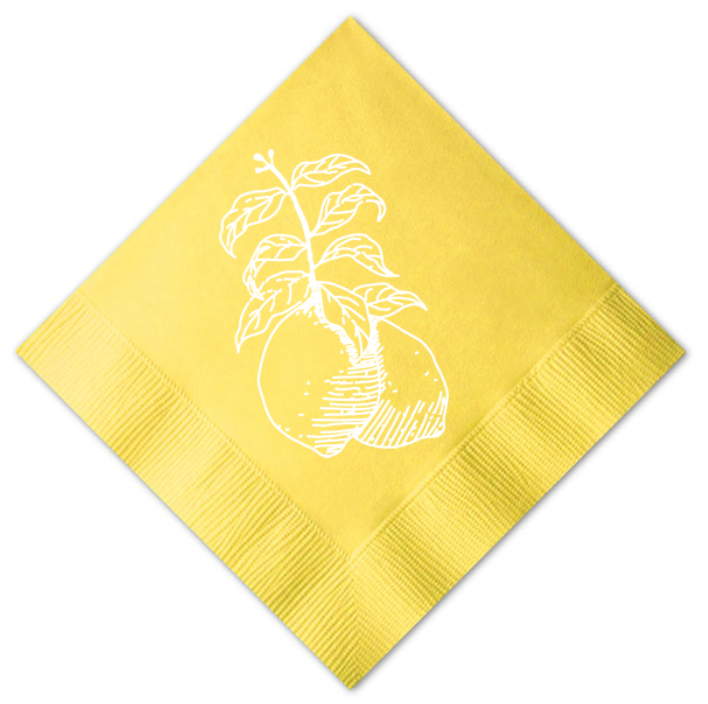 Lemon Cocktail Napkins