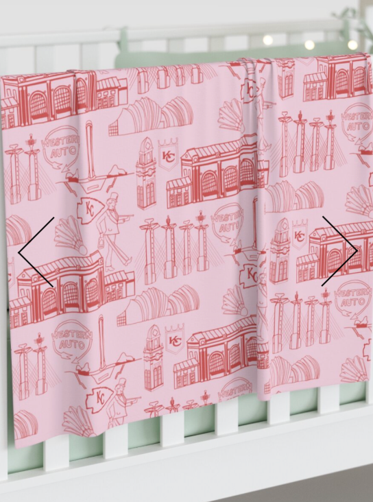 Kansas City Toile Baby Swaddle Blanket