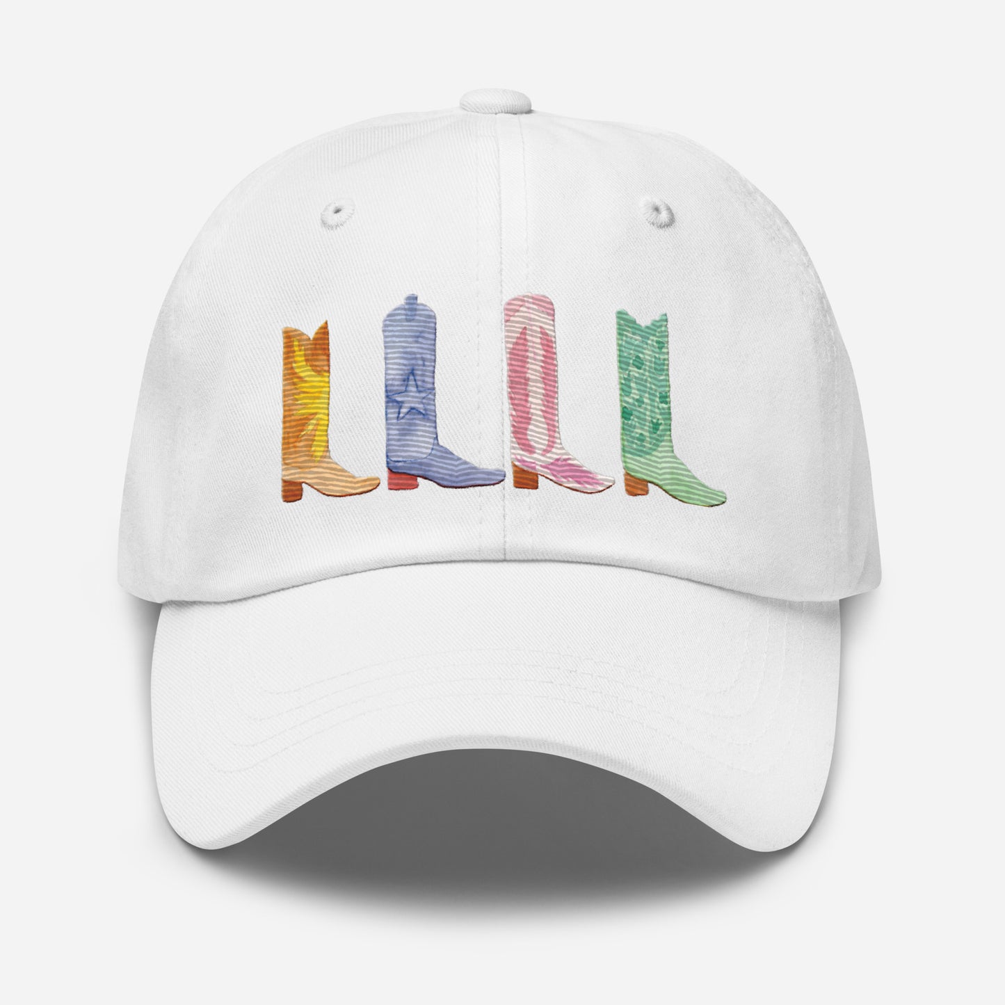 Embroidered Watercolor Boots Dad Hat