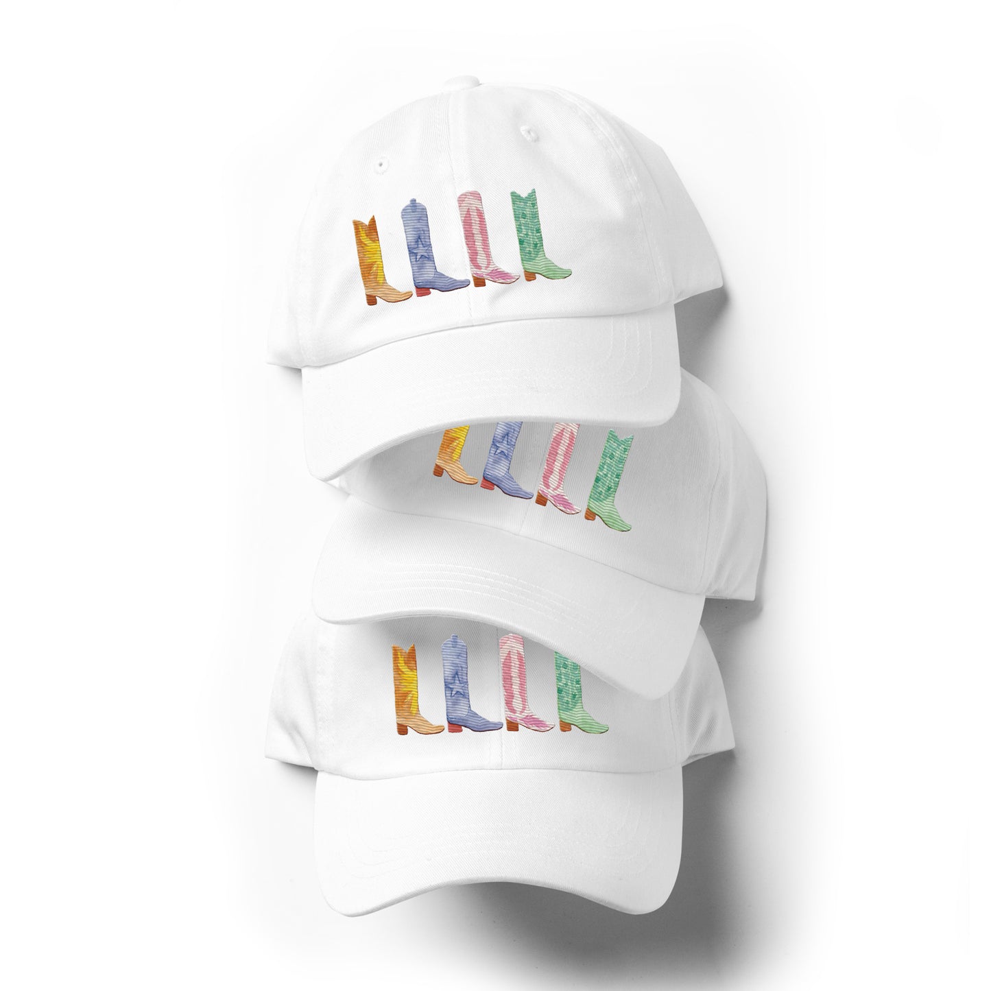 Embroidered Watercolor Boots Dad Hat