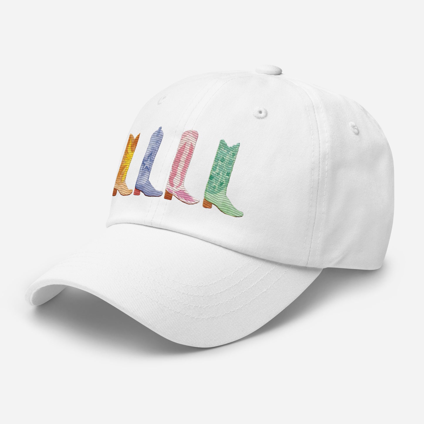 Embroidered Watercolor Boots Dad Hat