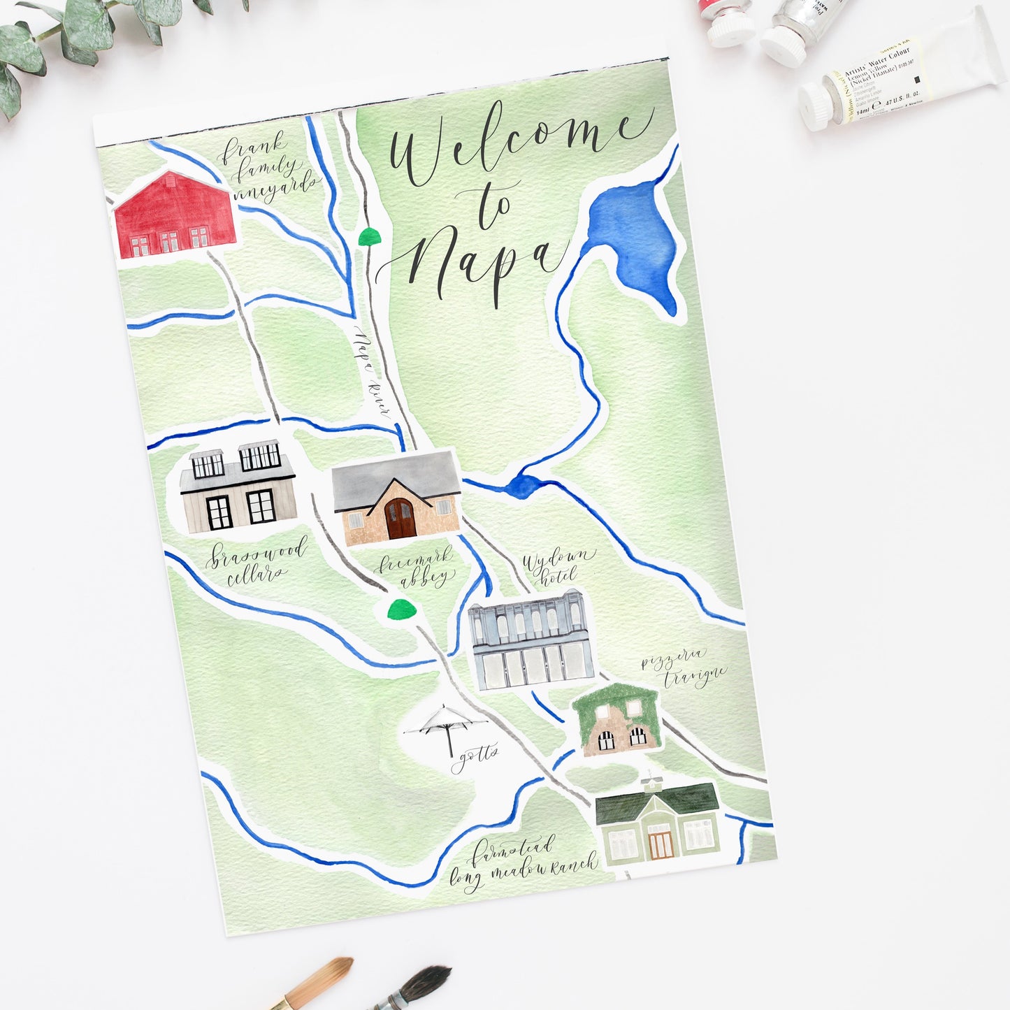 Custom Watercolor Event Map