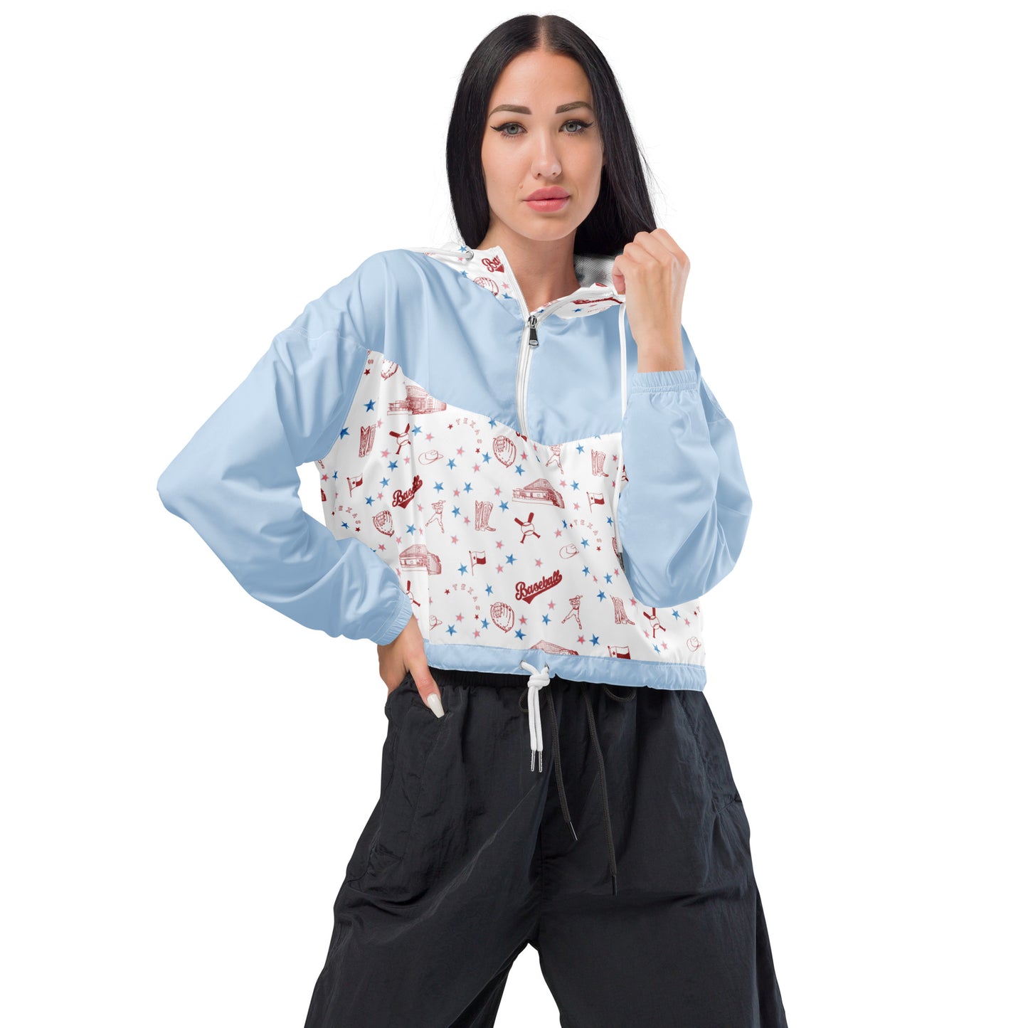 Texas Rangers Hometeam Toile (TM) Cropped Windbreaker