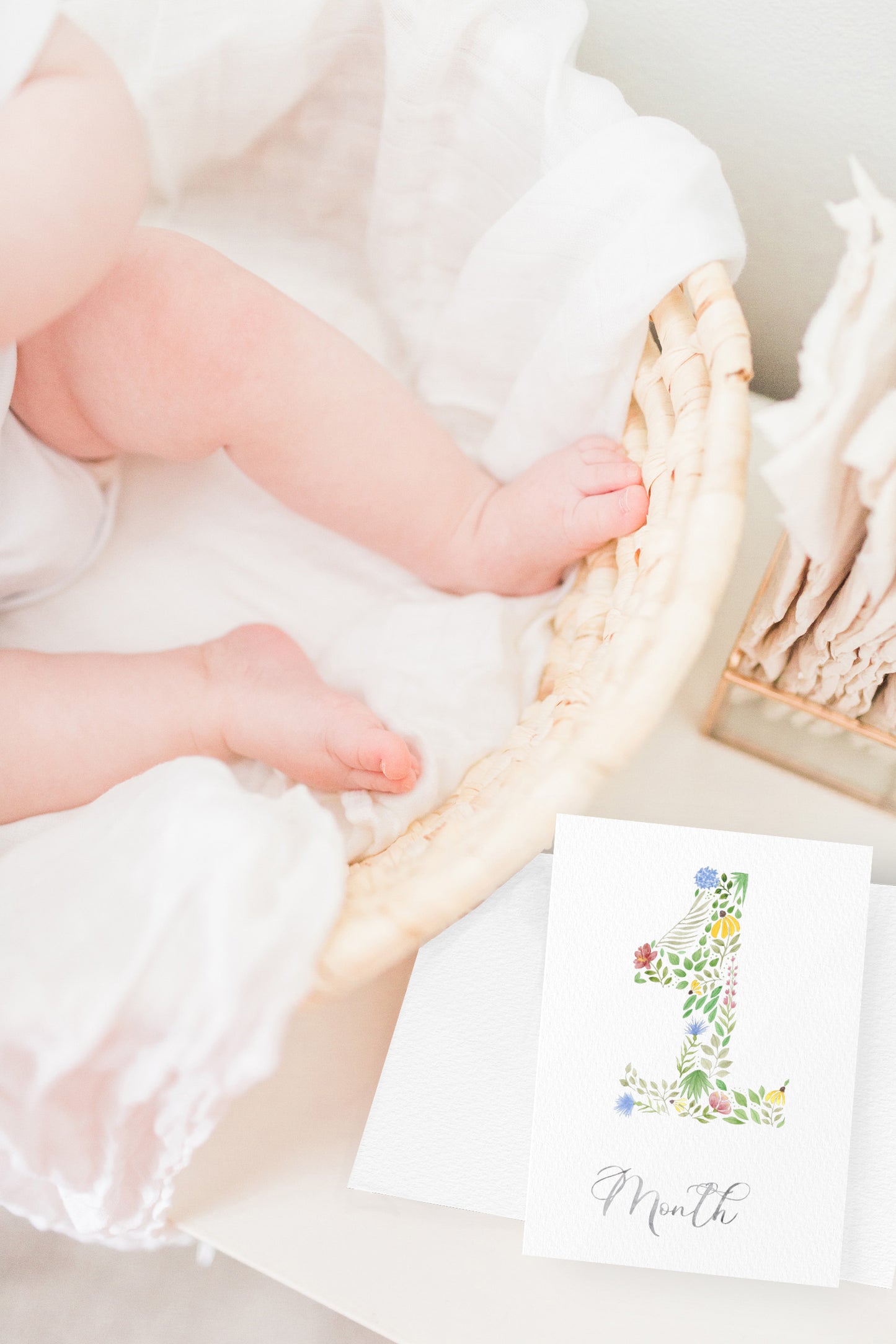 Watercolor Floral Milestone Cards