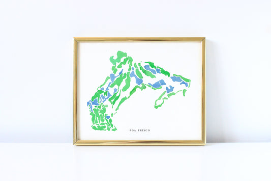 Watercolor Golf Course Map
